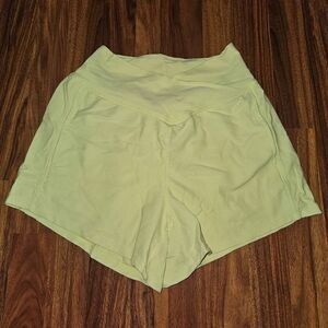 Halara Yellow Cross Waist Athletic Shorts Womens Size Medium